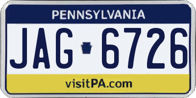 PA license plate JAG6726