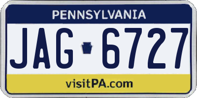 PA license plate JAG6727