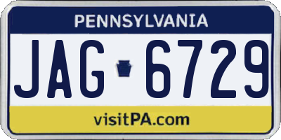 PA license plate JAG6729