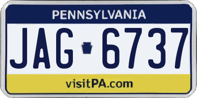 PA license plate JAG6737