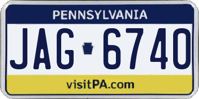 PA license plate JAG6740