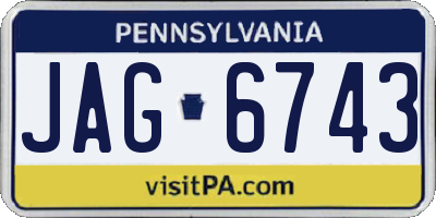 PA license plate JAG6743