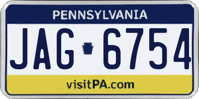 PA license plate JAG6754