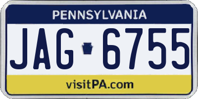 PA license plate JAG6755