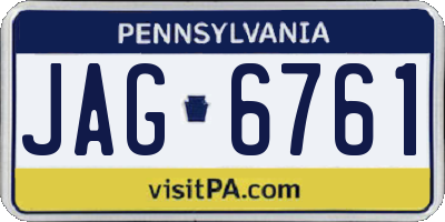 PA license plate JAG6761