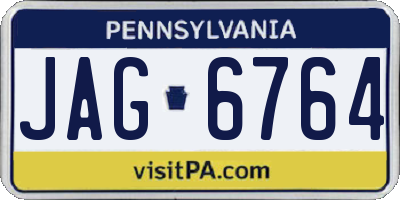 PA license plate JAG6764