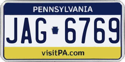 PA license plate JAG6769