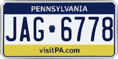 PA license plate JAG6778