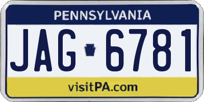 PA license plate JAG6781