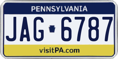 PA license plate JAG6787