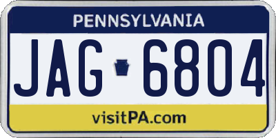 PA license plate JAG6804