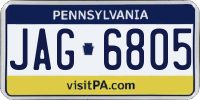 PA license plate JAG6805