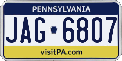 PA license plate JAG6807