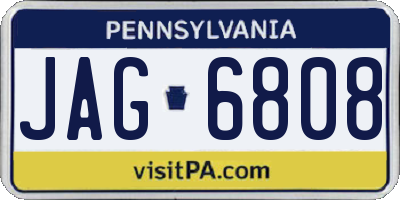 PA license plate JAG6808