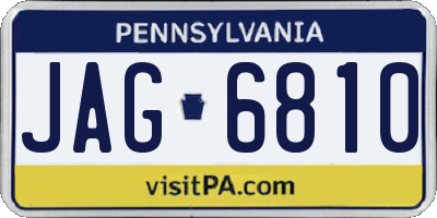 PA license plate JAG6810