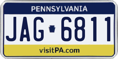 PA license plate JAG6811