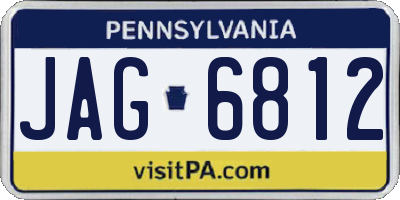 PA license plate JAG6812