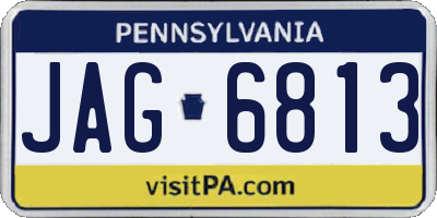 PA license plate JAG6813