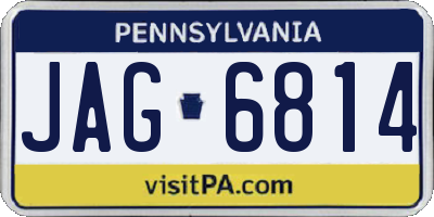 PA license plate JAG6814