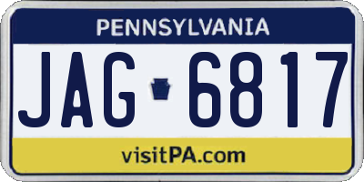 PA license plate JAG6817