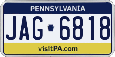 PA license plate JAG6818