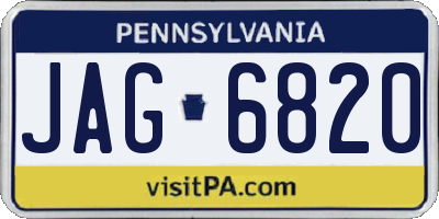 PA license plate JAG6820