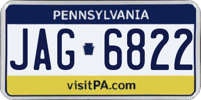 PA license plate JAG6822