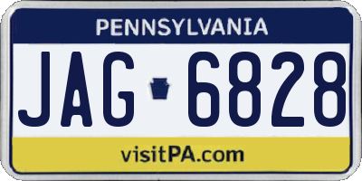 PA license plate JAG6828