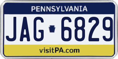 PA license plate JAG6829
