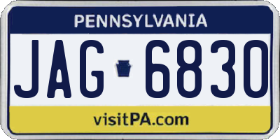 PA license plate JAG6830