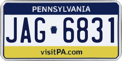 PA license plate JAG6831