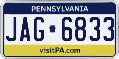 PA license plate JAG6833