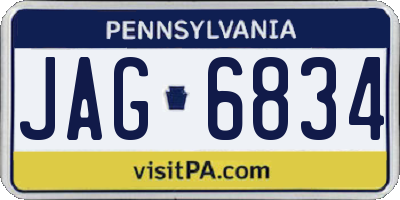 PA license plate JAG6834