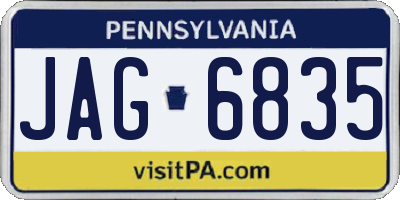 PA license plate JAG6835