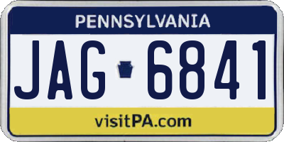 PA license plate JAG6841