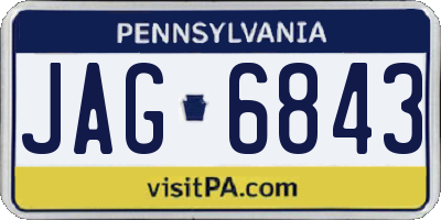 PA license plate JAG6843