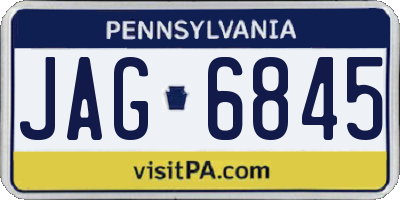 PA license plate JAG6845