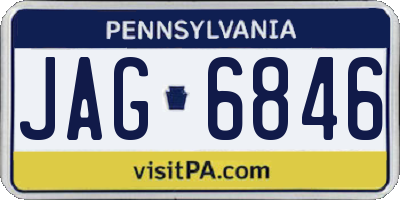 PA license plate JAG6846