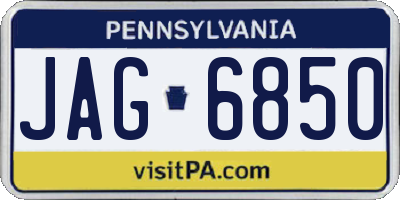PA license plate JAG6850