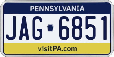 PA license plate JAG6851