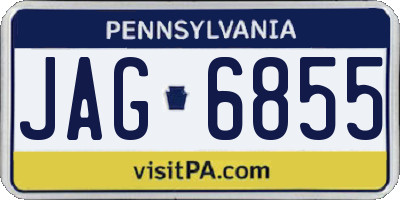 PA license plate JAG6855