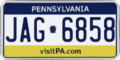 PA license plate JAG6858