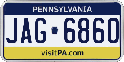 PA license plate JAG6860