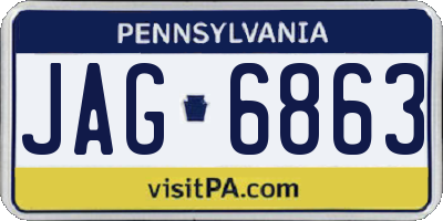 PA license plate JAG6863