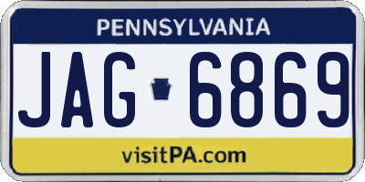 PA license plate JAG6869