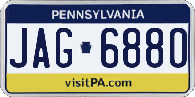 PA license plate JAG6880