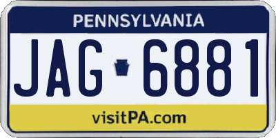 PA license plate JAG6881