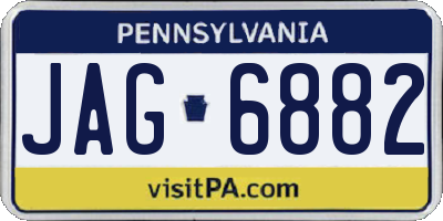 PA license plate JAG6882