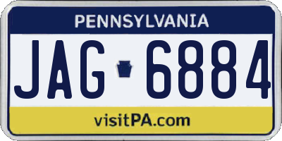 PA license plate JAG6884