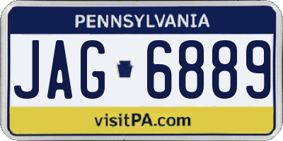 PA license plate JAG6889